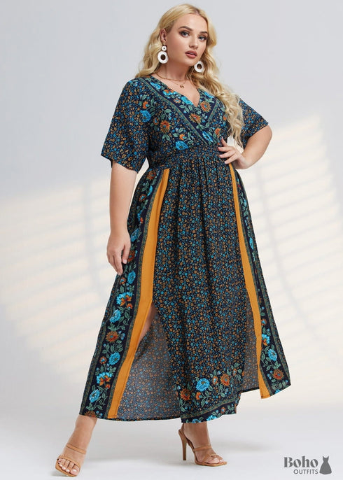 Boho Plus Size Blain Maxi Dress For Women
