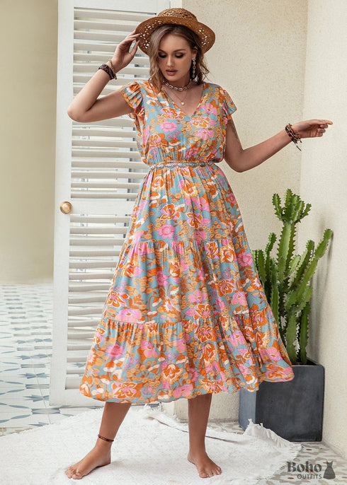 Boho Plus Size Breeze Maxi Dress For Women