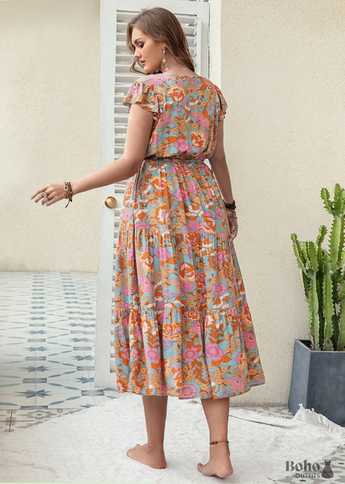 Boho Plus Size Breeze Maxi Dress For Women