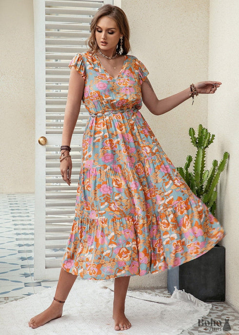 Boho Plus Size Breeze Maxi Dress For Women