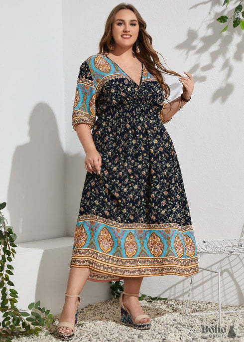 Boho Plus Size Brooklyn Maxi Dress For Women