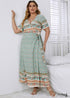 Boho Plus Size Caspian Wrap Maxi Dress For Women