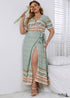 Boho Plus Size Caspian Wrap Maxi Dress For Women