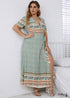 Boho Plus Size Caspian Wrap Maxi Dress For Women