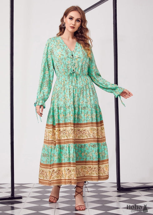 Boho Plus Size Clarissa Maxi Dress For Women