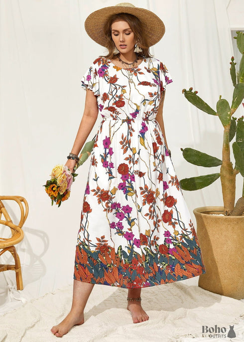 Boho Plus Size Clemons Maxi Dress For Women