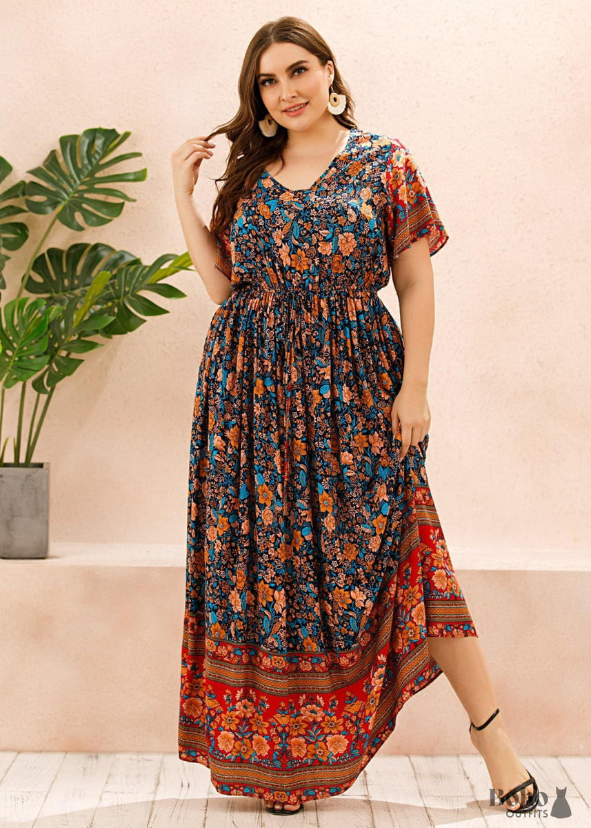 Boho Maxi Dress Bohemian Outfit For Plus Size Female Boho Plus Size Bethany Maxi Dress Blue Boho Maxi Dress Bohemian Outfit For Plus Size Female Boho Plus Size Bethany Maxi Dress Blue