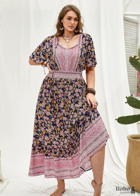 Boho Plus Size Harlee Maxi Dress For Women