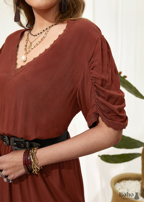 Boho Plus Size Ita Maxi Dress For Women