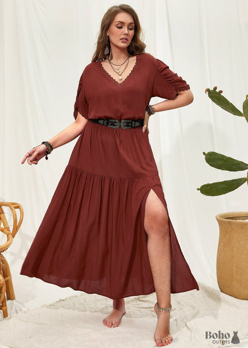 Boho Plus Size Ita Maxi Dress For Women