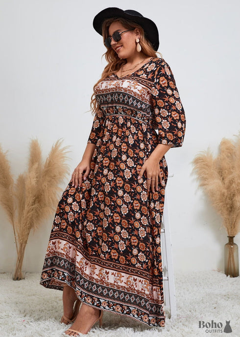 Boho Plus Size Ivana Maxi Dress For Women