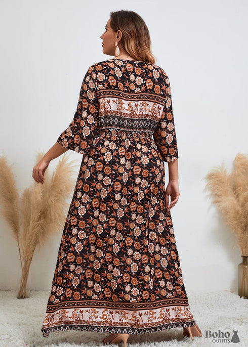 Boho Plus Size Ivana Maxi Dress For Women