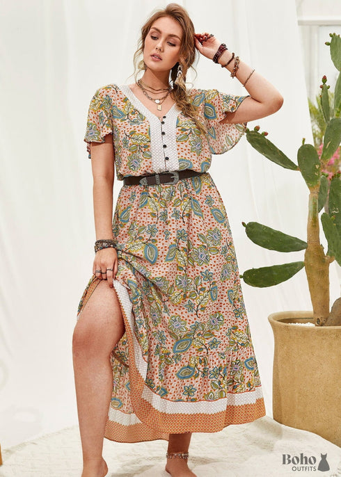 Boho Plus Size Jordan Maxi Dress For Women