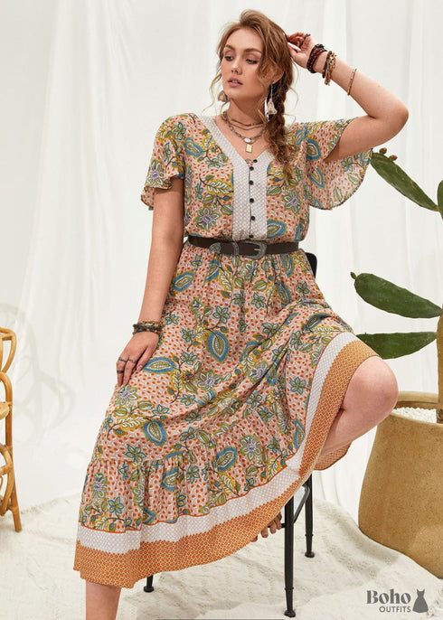 Boho Plus Size Jordan Maxi Dress For Women