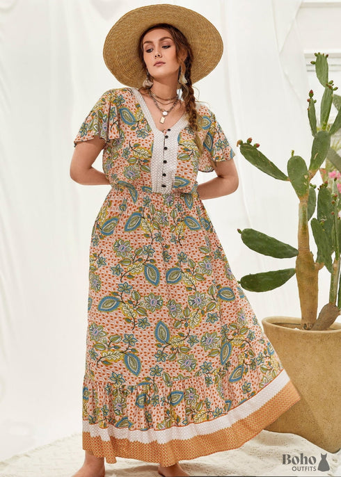 Boho Plus Size Jordan Maxi Dress For Women