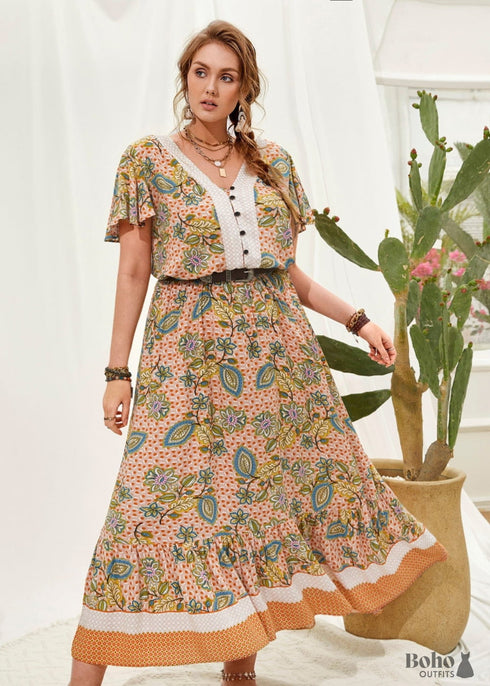 Boho Plus Size Jordan Maxi Dress For Women
