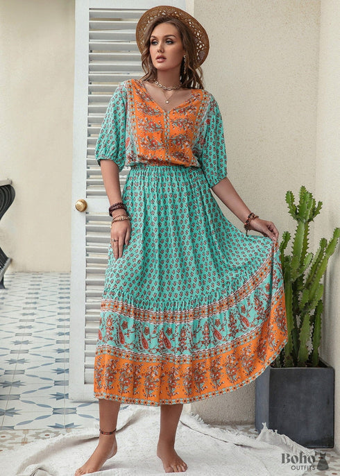 Boho Plus Size Juniper Maxi Dress For Women