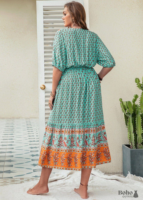 Boho Plus Size Juniper Maxi Dress For Women