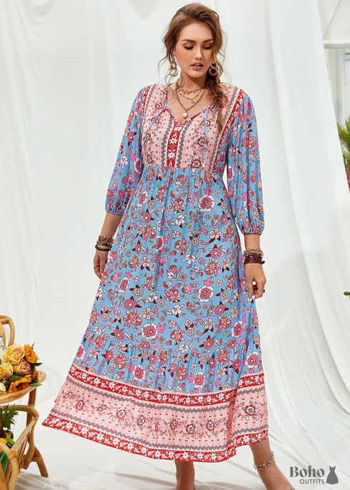 Vestido largo bohemio Lolana de talla grande para mujer