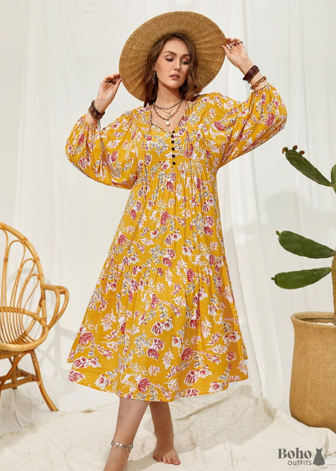 Boho Plus Size Madilyn Maxi Dress For Women