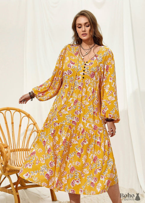 Boho Plus Size Madilyn Maxi Dress For Women