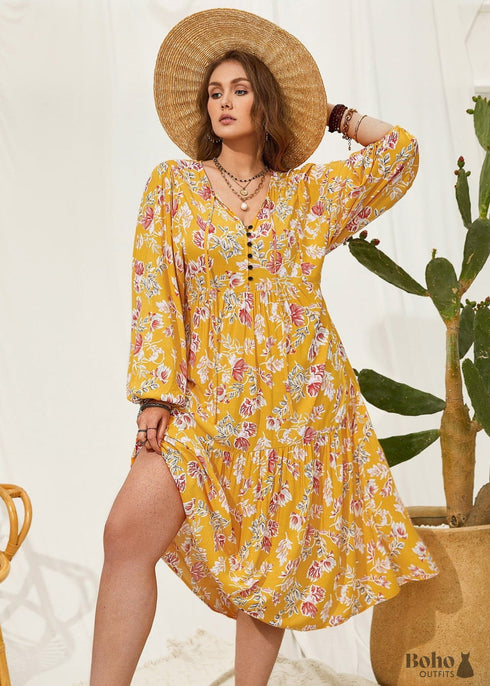 Boho Plus Size Madilyn Maxi Dress For Women