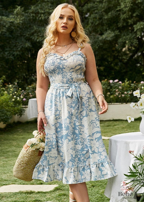Boho Plus Size Midi Dress Melissa