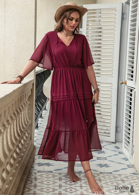 Boho Plus Size Mirage Maxi Dress For Women