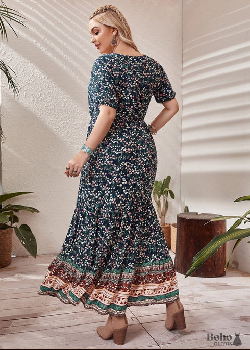 Boho Plus Size Mish Maxi Dress For Women