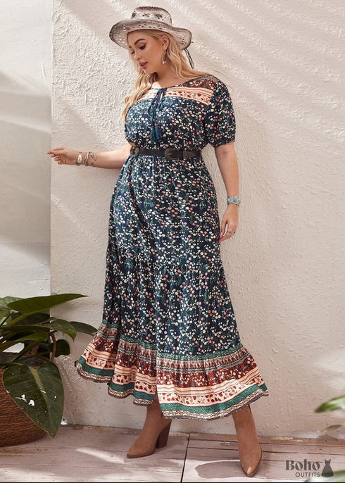 Boho Plus Size Mish Maxi Dress For Women