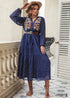 Boho Plus Size Mon Cheri Maxi Dress - Navy For Women