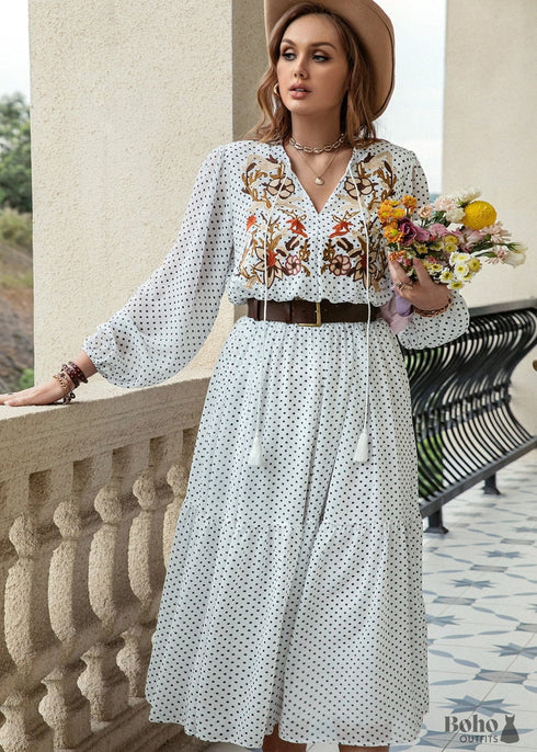 Boho Plus Size Mon Cheri Maxi Dress - White For Women