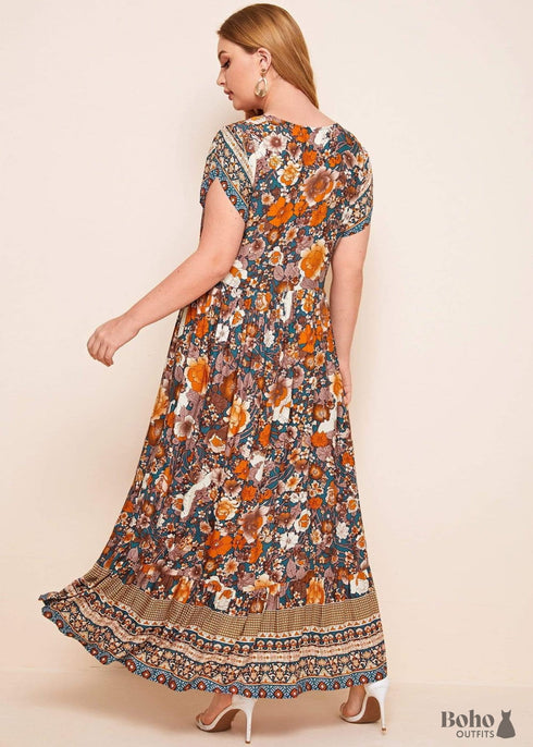 Vestido largo bohemio Nelly de talla grande para mujer