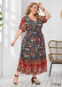 Vestido largo estilo bohemio de talla grande para mujer