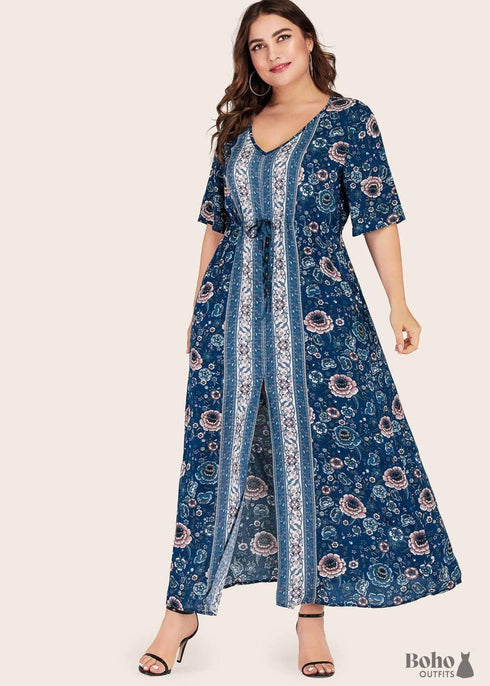 Boho Plus Size Positano Maxi Dress For Women