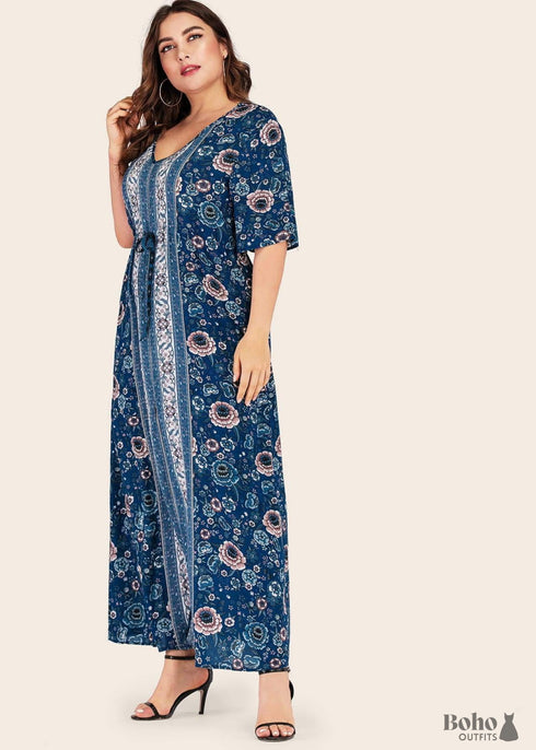 Boho Plus Size Positano Maxi Dress For Women