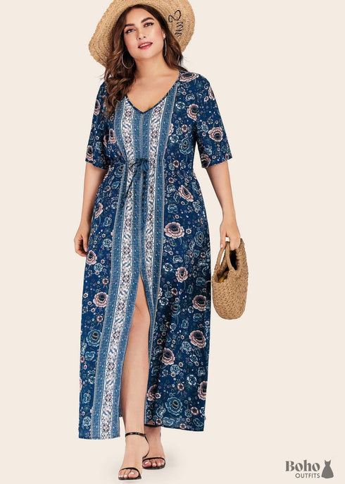 Boho Plus Size Positano Maxi Dress For Women