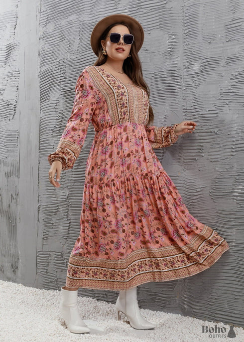 Boho Plus Size Rani Maxi Dress For Women