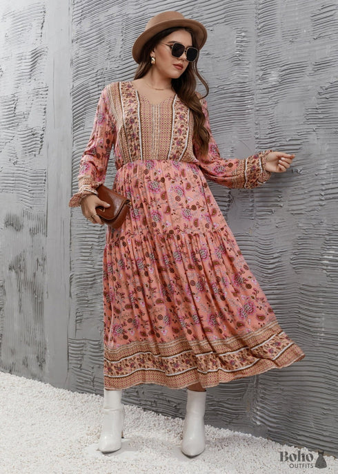 Boho Plus Size Rani Maxi Dress For Women