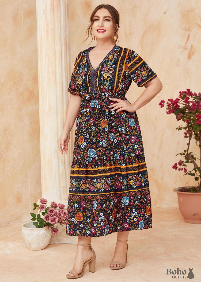 Boho Plus Size Riviera Maxi Dress For Women