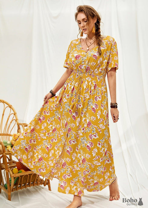 Vestido largo bohemio Sanjah de talla grande para mujer