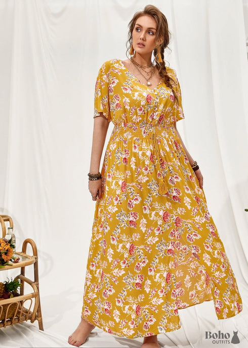 Vestido largo bohemio Sanjah de talla grande para mujer