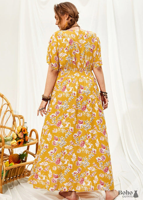 Vestido largo bohemio Sanjah de talla grande para mujer