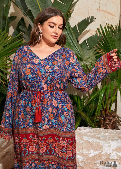Boho Plus Size Santana Maxi Dress For Women