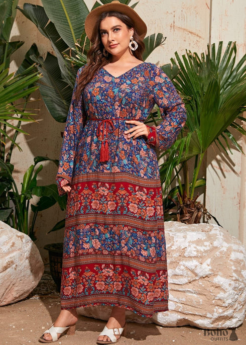 Boho Plus Size Santana Maxi Dress For Women