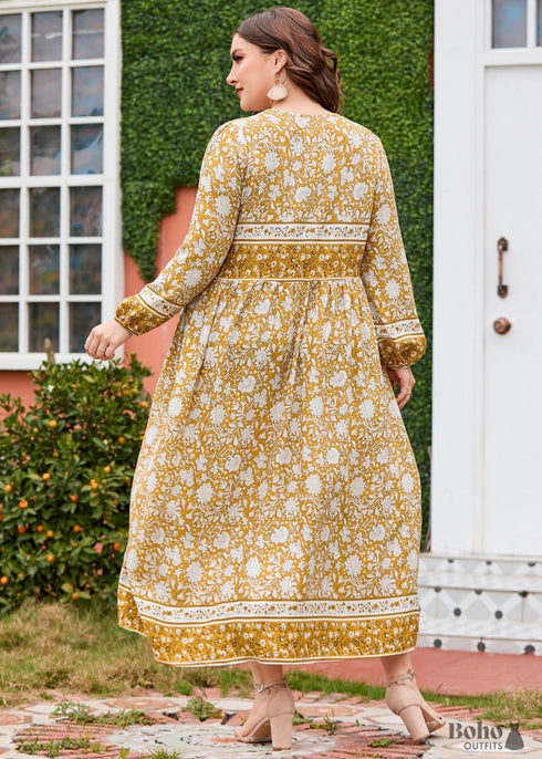 Vestido largo bohemio Shay de talla grande para mujer