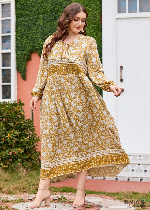 Vestido largo bohemio Shay de talla grande para mujer