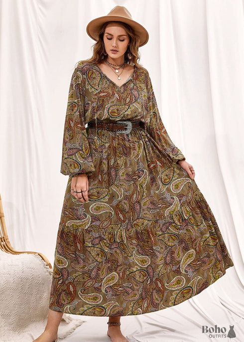 Boho Plus Size Vienna Maxi Dress For Women