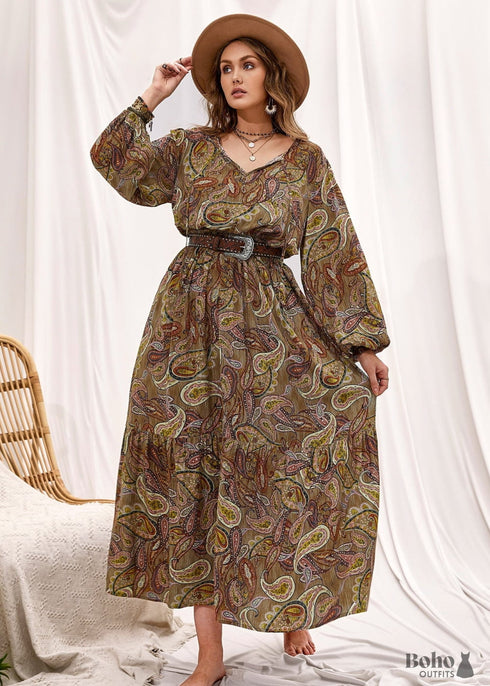 Boho Plus Size Vienna Maxi Dress For Women