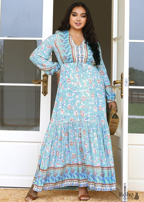 Vestido largo bohemio Waimea de talla grande para mujer